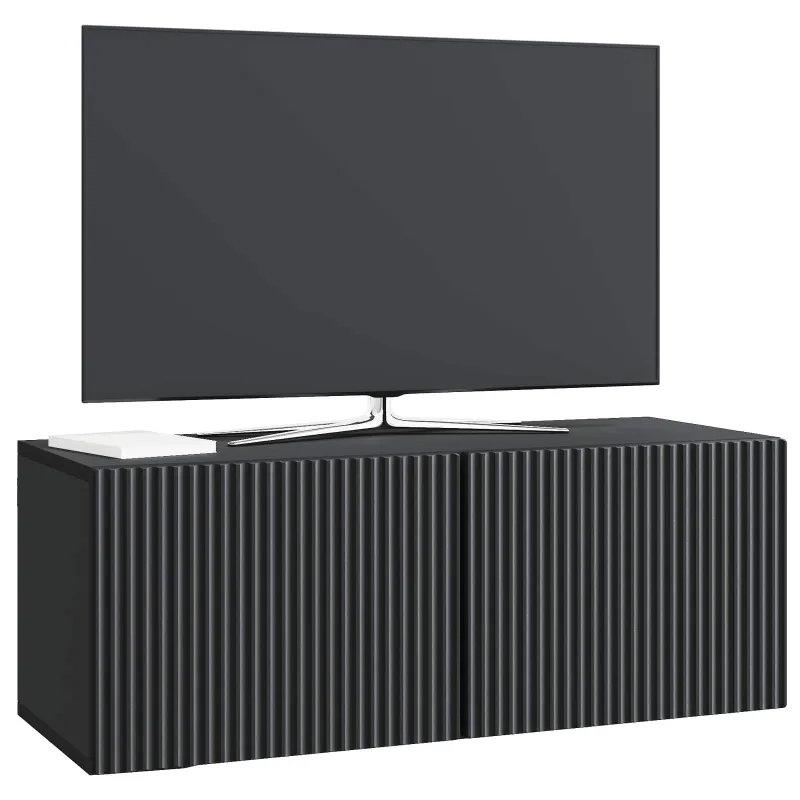 Sieninė TV spintelė Juoda 78,5 x 31 x 30 cm Apdirbta mediena