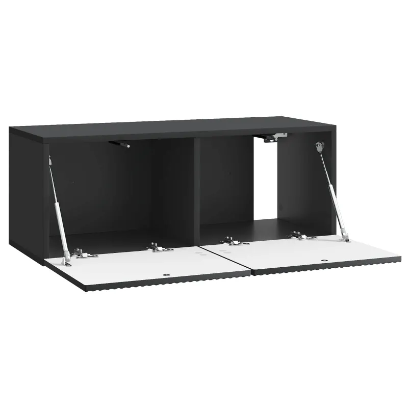 Sieninė TV spintelė Juoda 78,5 x 31 x 30 cm Apdirbta mediena