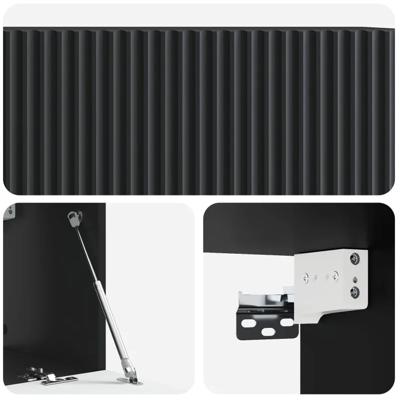 Sieninė TV spintelė Juoda 78,5 x 31 x 30 cm Apdirbta mediena