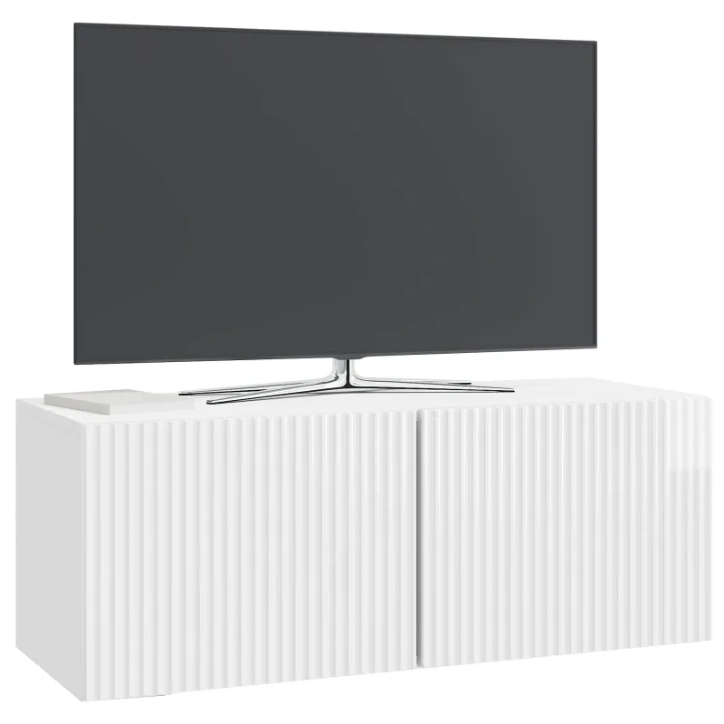 Sieninė TV spintelė Itin blizgi balta 78,5 x 31 x 30 cm