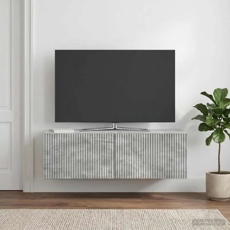 Sieninė TV spintelė Betono pilka 98 x 31 x 30 cm
