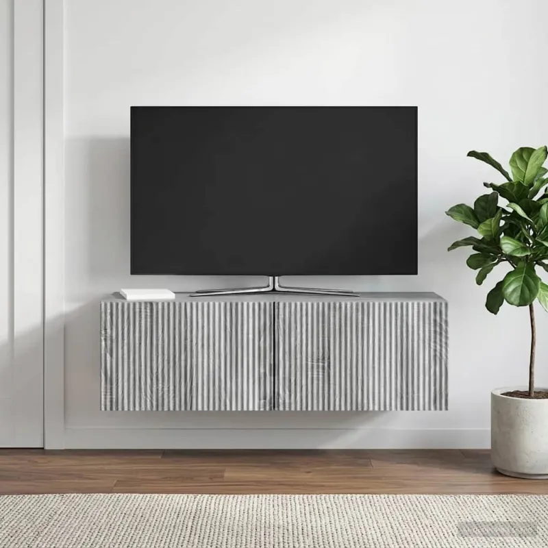 Sieninė TV spintelė Pilka sonoma ąžuolo 98 x 31 x 30 cm
