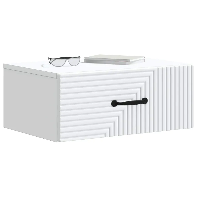 Sieninis naktinis staliukas 2 pcs Balta 49 x 34,5 x 20 cm