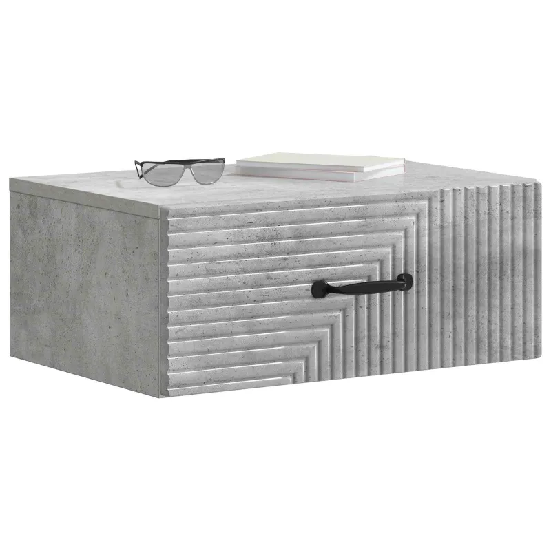 Sieninis naktinis staliukas Betono pilka 49 x 34,5 x 20 cm