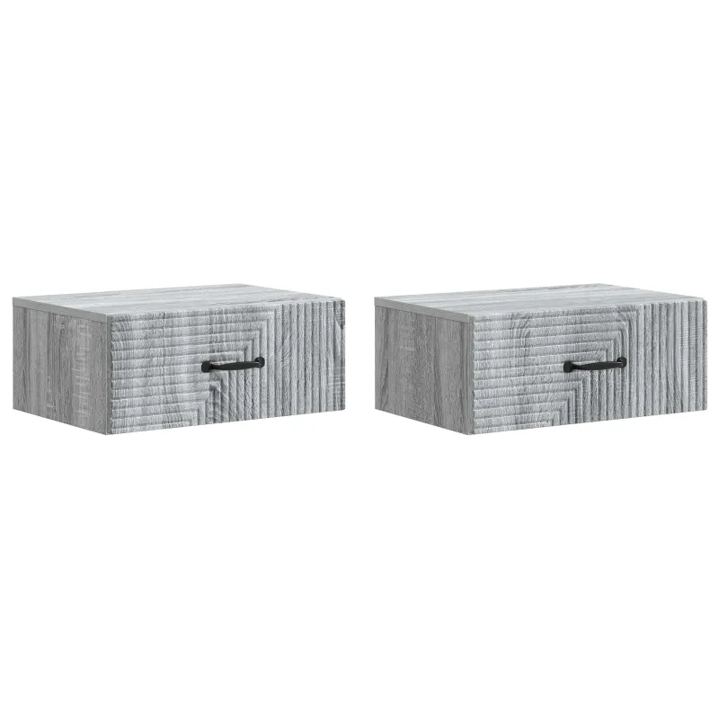 Sieninis naktinis staliukas 2 pcs Pilka sonoma ąžuolo