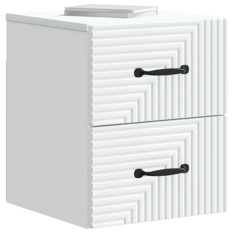 Sieninis naktinis staliukas 2 pcs Balta 34,5 x 33 x 40 cm