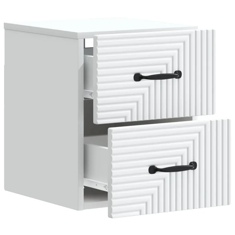 Sieninis naktinis staliukas 2 pcs Balta 34,5 x 33 x 40 cm
