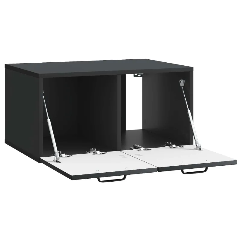 Sieninė TV spintelė Juoda 59,5 x 41 x 30 cm Apdirbta mediena