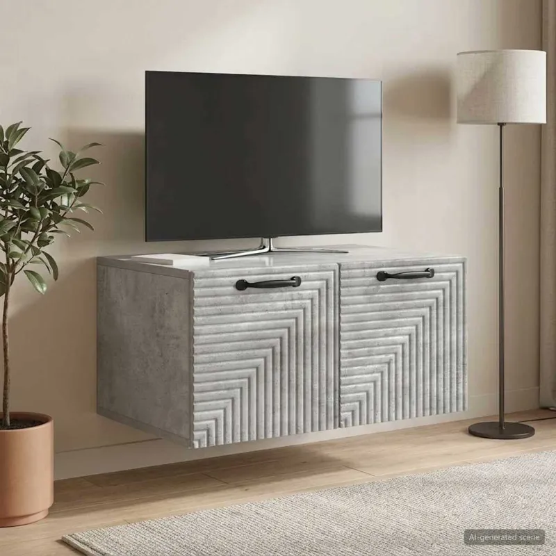Sieninė TV spintelė Betono pilka 59,5 x 41 x 30 cm
