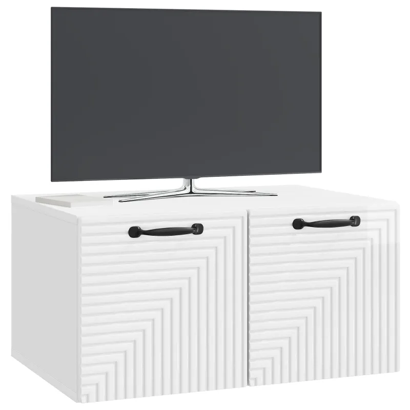 Sieninė TV spintelė Itin blizgi balta 59,5 x 41 x 30 cm