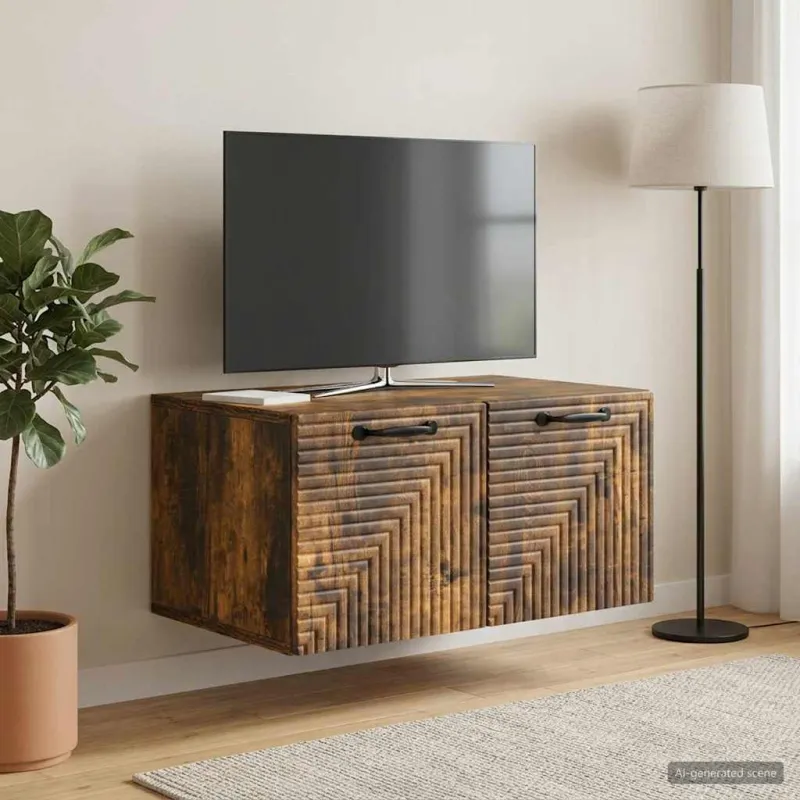 Sieninė TV spintelė Dūminio ąžuolo 59,5 x 41 x 30 cm