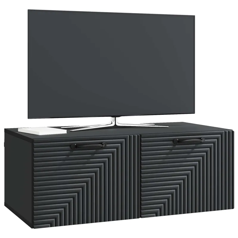 Sieninė TV spintelė Juoda 78,5 x 41 x 30 cm Apdirbta mediena
