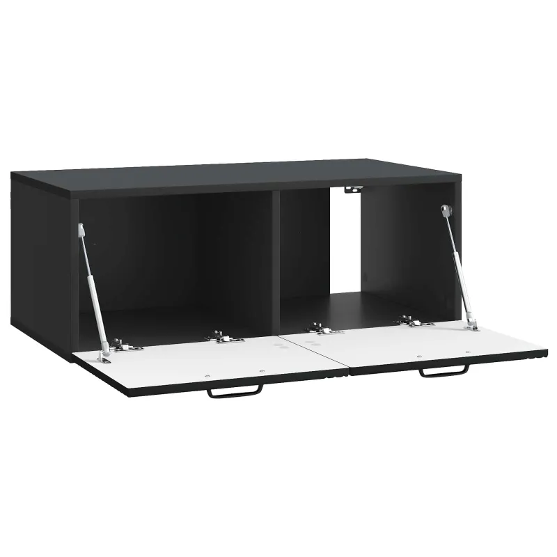 Sieninė TV spintelė Juoda 78,5 x 41 x 30 cm Apdirbta mediena