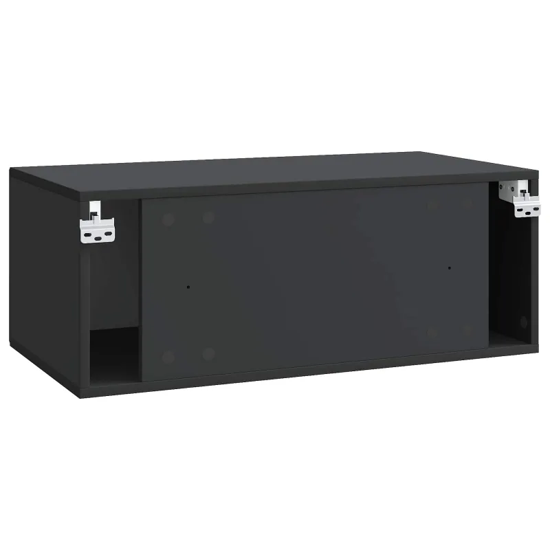 Sieninė TV spintelė Juoda 78,5 x 41 x 30 cm Apdirbta mediena