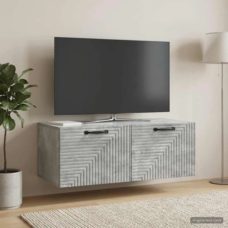 Sieninė TV spintelė Betono pilka 78,5 x 41 x 30 cm