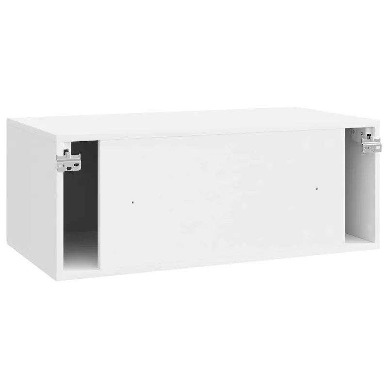 Sieninė TV spintelė Itin blizgi balta 78,5 x 41 x 30 cm