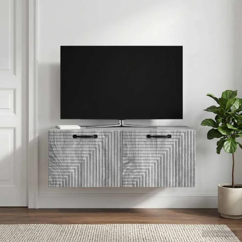 Sieninė TV spintelė Pilka sonoma ąžuolo 78,5 x 41 x 30 cm