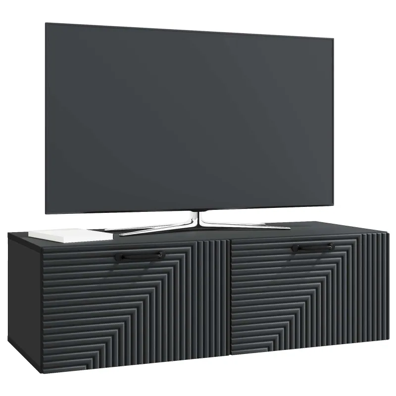 Sieninė TV spintelė Juoda 98 x 41 x 30 cm Apdirbta mediena