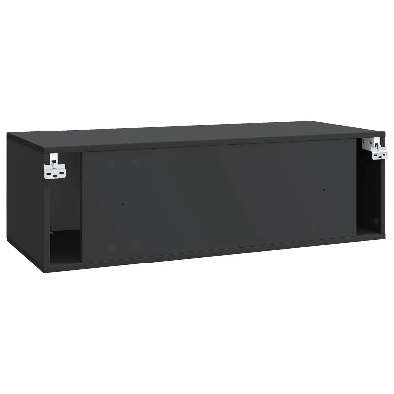 Sieninė TV spintelė Juoda 98 x 41 x 30 cm Apdirbta mediena