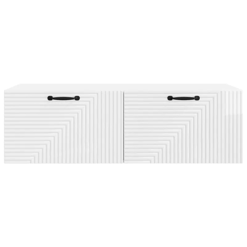 Sieninė TV spintelė Itin blizgi balta 98 x 41 x 30 cm