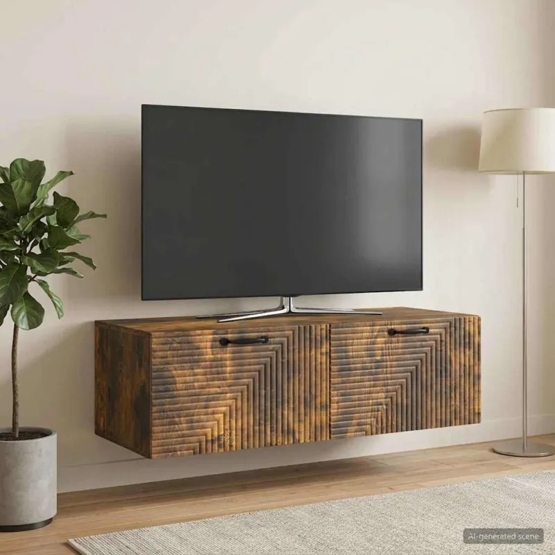 Sieninė TV spintelė Dūminio ąžuolo 98 x 41 x 30 cm
