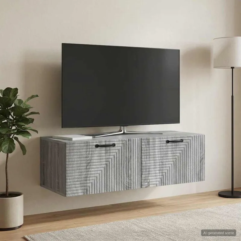 Sieninė TV spintelė Pilka sonoma ąžuolo 98 x 41 x 30 cm