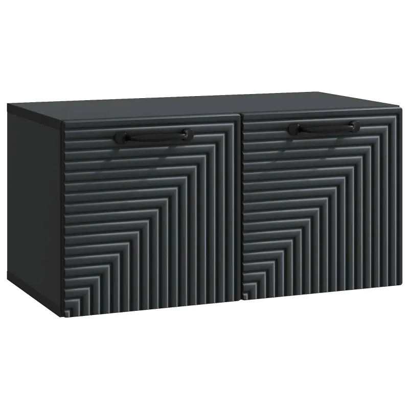 Sieninė TV spintelė Juoda 59,5 x 31 x 30 cm Apdirbta mediena