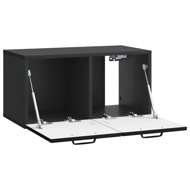 Sieninė TV spintelė Juoda 59,5 x 31 x 30 cm Apdirbta mediena