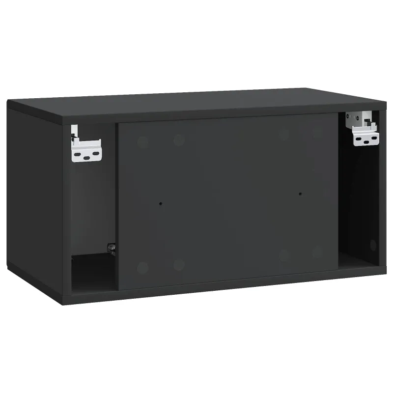 Sieninė TV spintelė Juoda 59,5 x 31 x 30 cm Apdirbta mediena