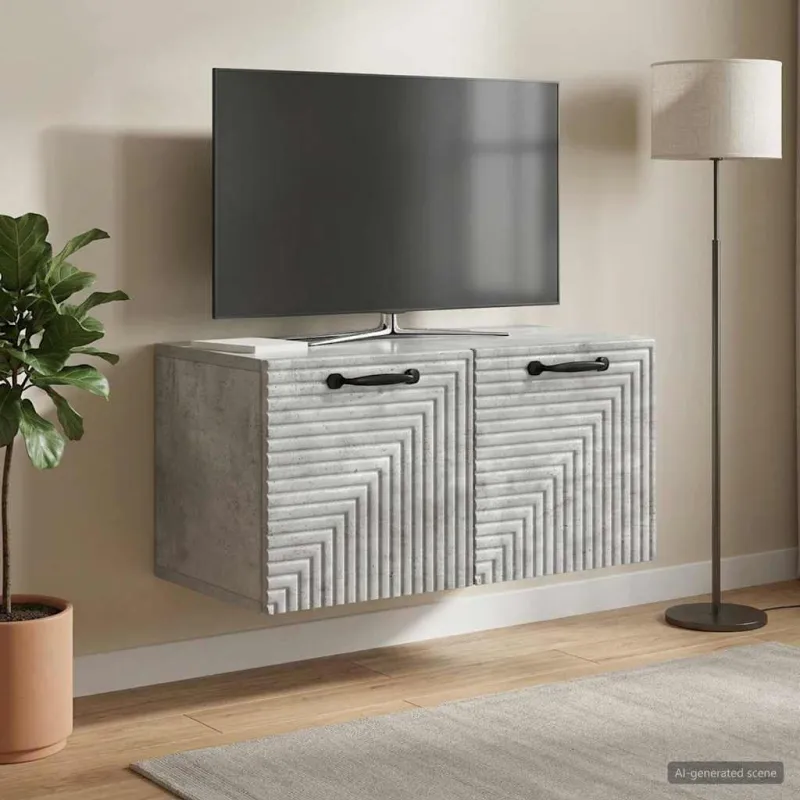 Sieninė TV spintelė Betono pilka 59,5 x 31 x 30 cm