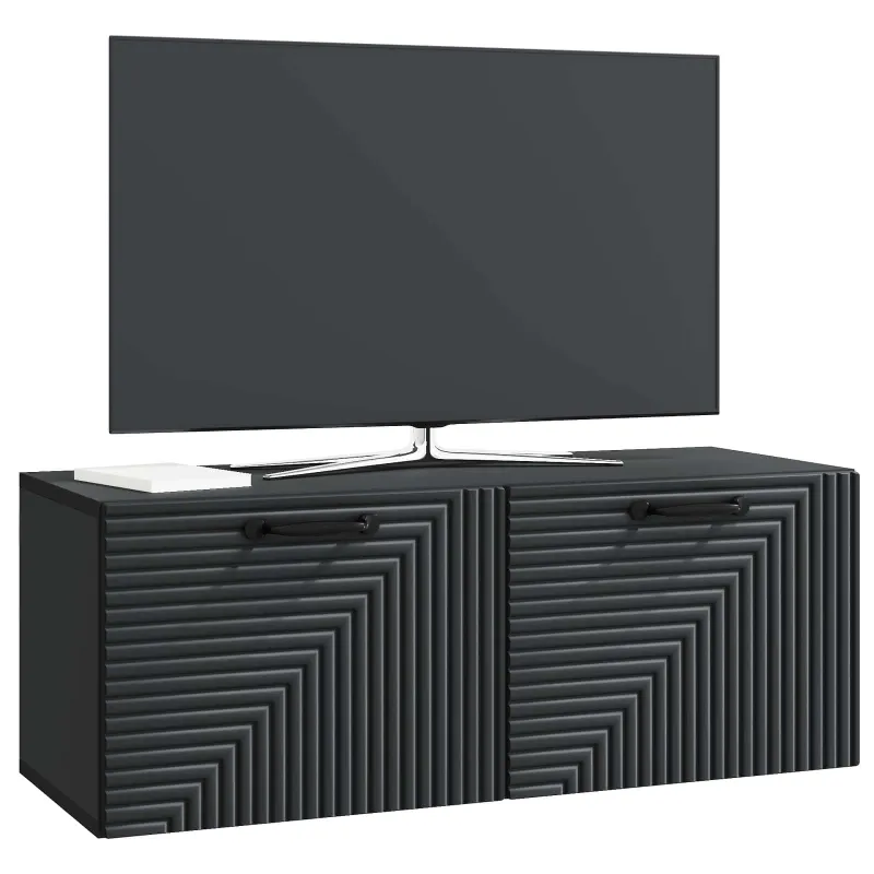 Sieninė TV spintelė Juoda 78,5 x 31 x 30 cm Apdirbta mediena