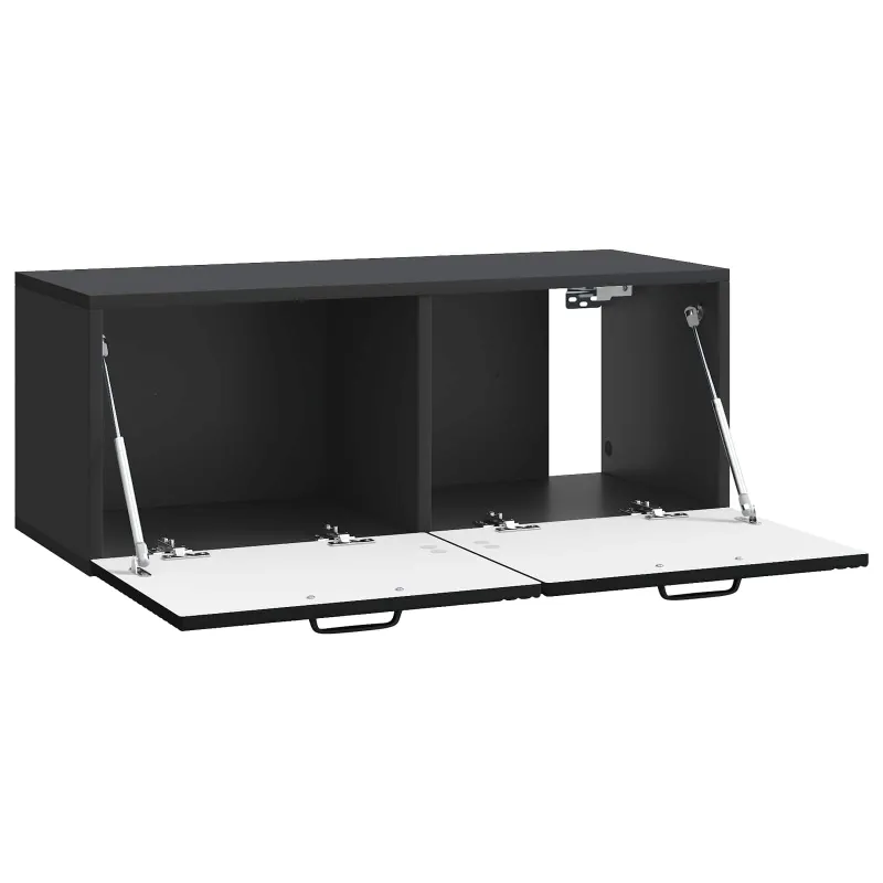 Sieninė TV spintelė Juoda 78,5 x 31 x 30 cm Apdirbta mediena