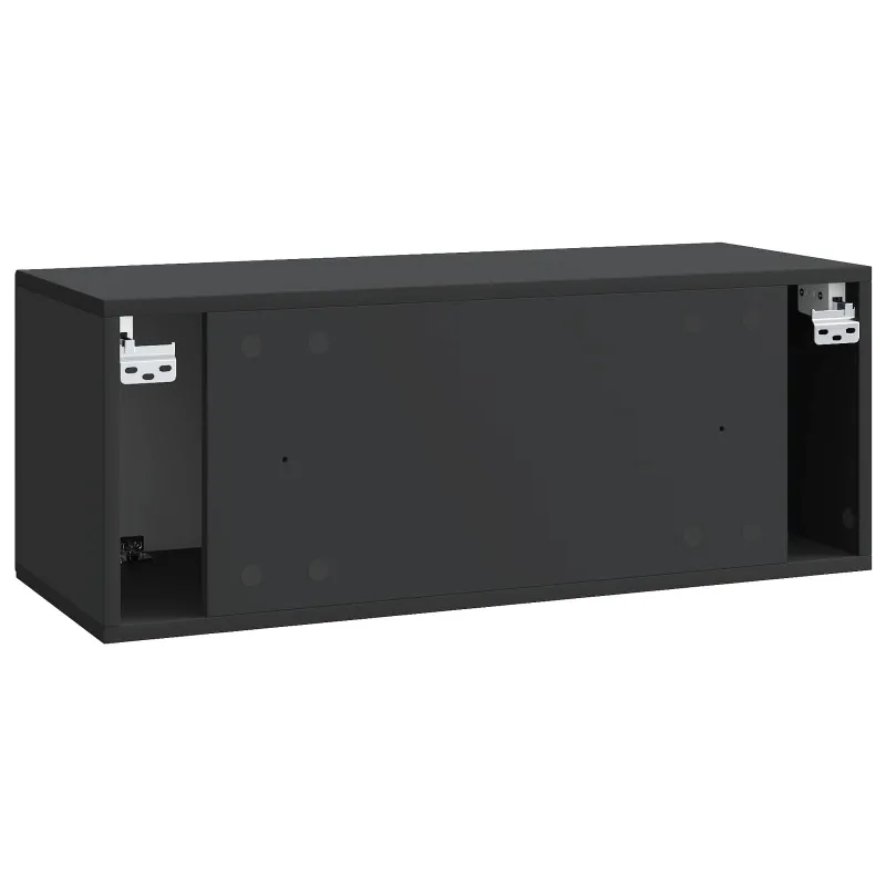 Sieninė TV spintelė Juoda 78,5 x 31 x 30 cm Apdirbta mediena
