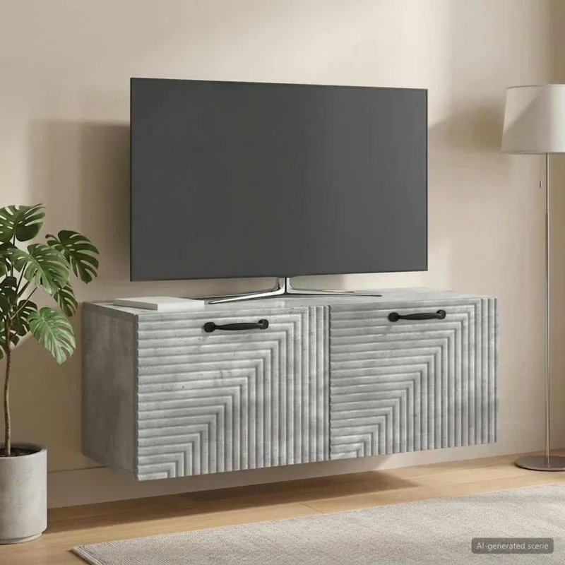 Sieninė TV spintelė Betono pilka 78,5 x 31 x 30 cm