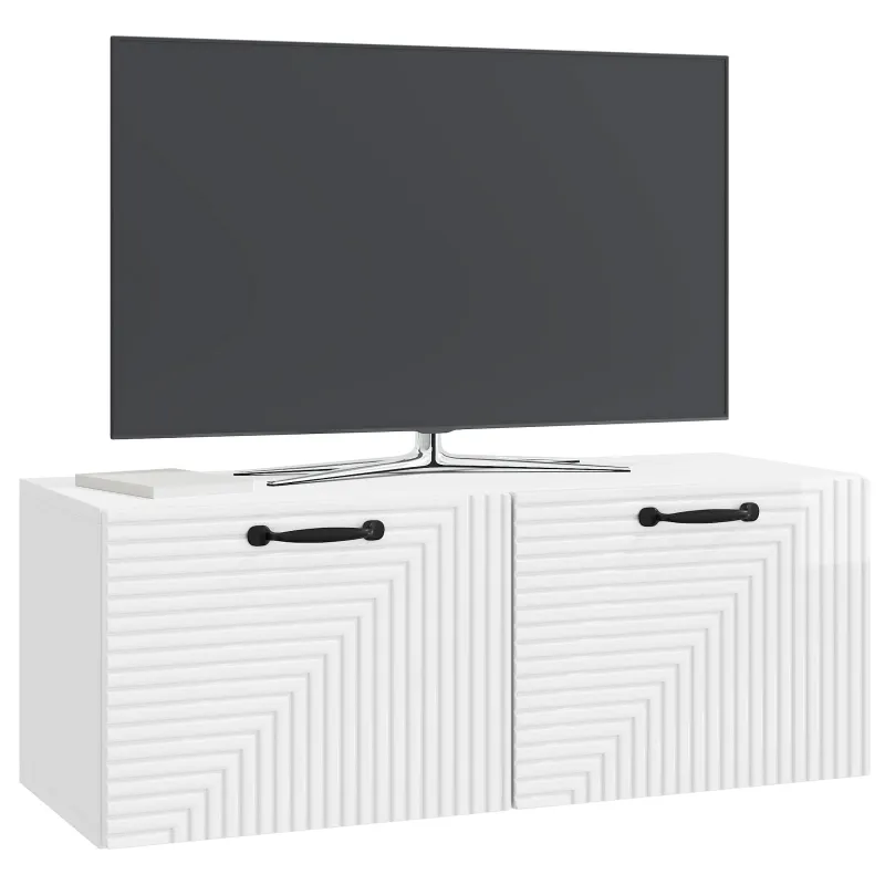 Sieninė TV spintelė Itin blizgi balta 78,5 x 31 x 30 cm