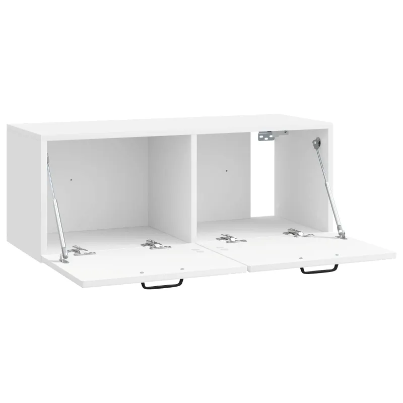 Sieninė TV spintelė Itin blizgi balta 78,5 x 31 x 30 cm