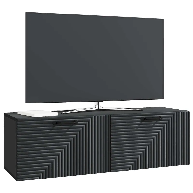 Sieninė TV spintelė Juoda 98 x 31 x 30 cm Apdirbta mediena