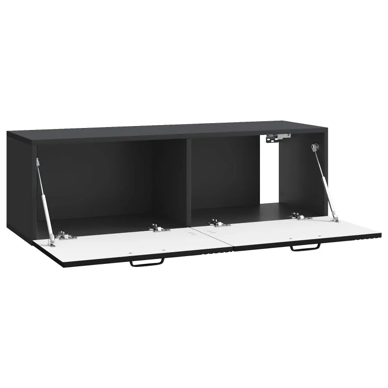 Sieninė TV spintelė Juoda 98 x 31 x 30 cm Apdirbta mediena