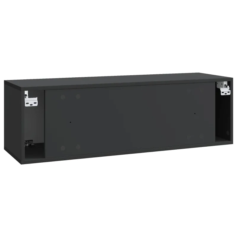 Sieninė TV spintelė Juoda 98 x 31 x 30 cm Apdirbta mediena