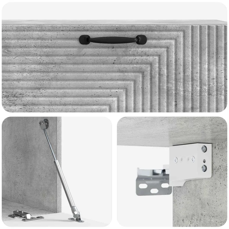 Sieninė TV spintelė Betono pilka 98 x 31 x 30 cm