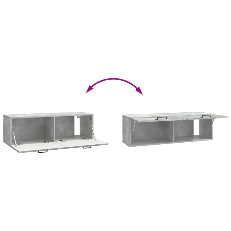 Sieninė TV spintelė Betono pilka 98 x 31 x 30 cm