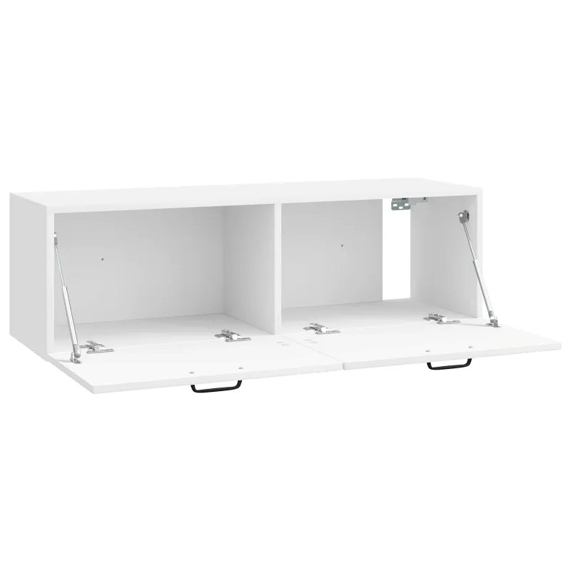 Sieninė TV spintelė Itin blizgi balta 98 x 31 x 30 cm