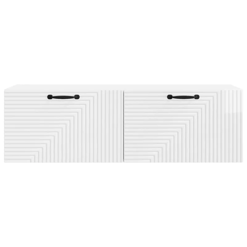 Sieninė TV spintelė Itin blizgi balta 98 x 31 x 30 cm