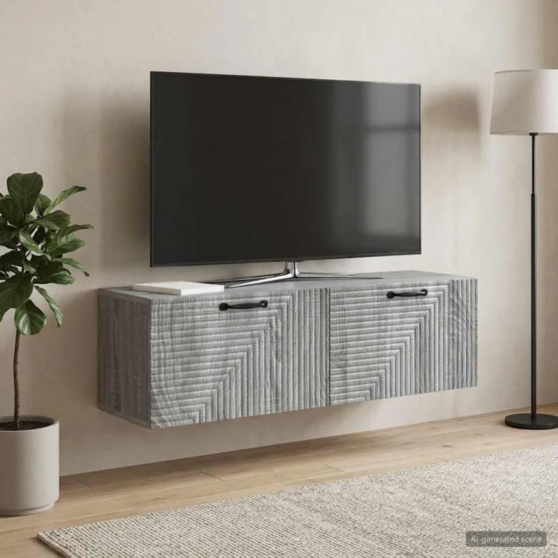 Sieninė TV spintelė Pilka sonoma ąžuolo 98 x 31 x 30 cm