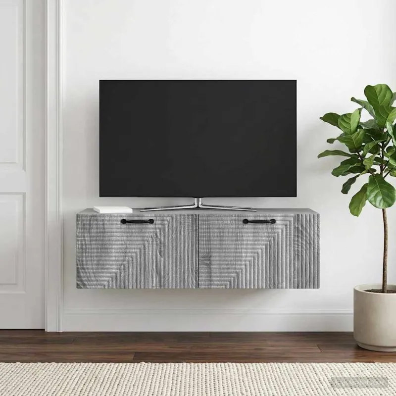 Sieninė TV spintelė Pilka sonoma ąžuolo 98 x 31 x 30 cm
