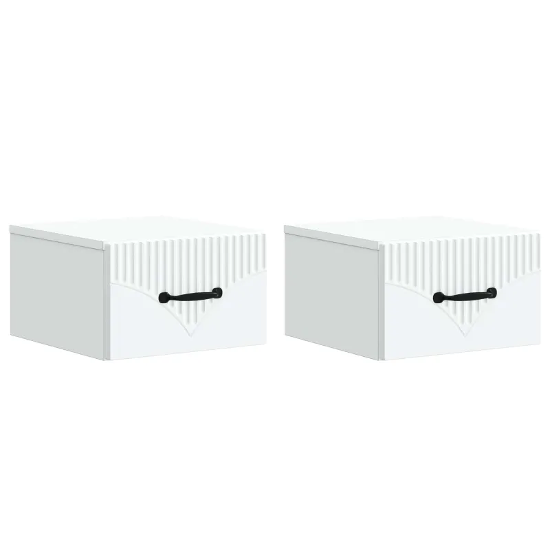 Sieninis naktinis staliukas 2 pcs Balta 34,5 x 33 x 20 cm