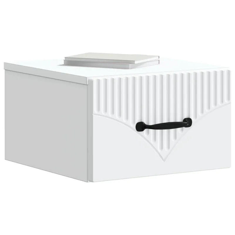 Sieninis naktinis staliukas 2 pcs Balta 34,5 x 33 x 20 cm