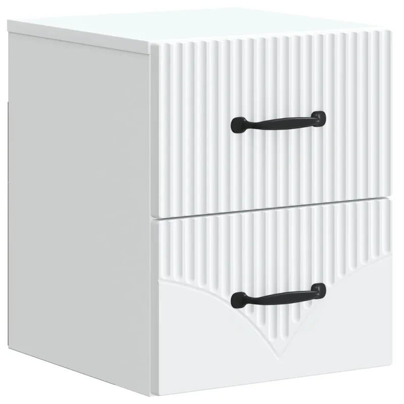 Sieninis naktinis staliukas 2 pcs Balta 34,5 x 33 x 40 cm