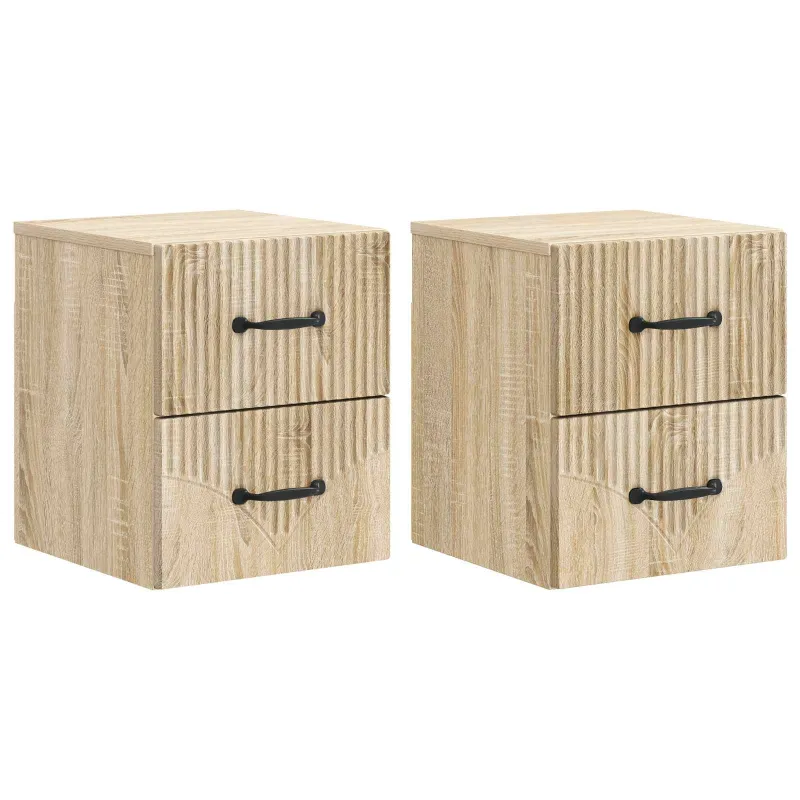 Sieninis naktinis staliukas su stalčių 2 pcs Sonoma ąžuolas