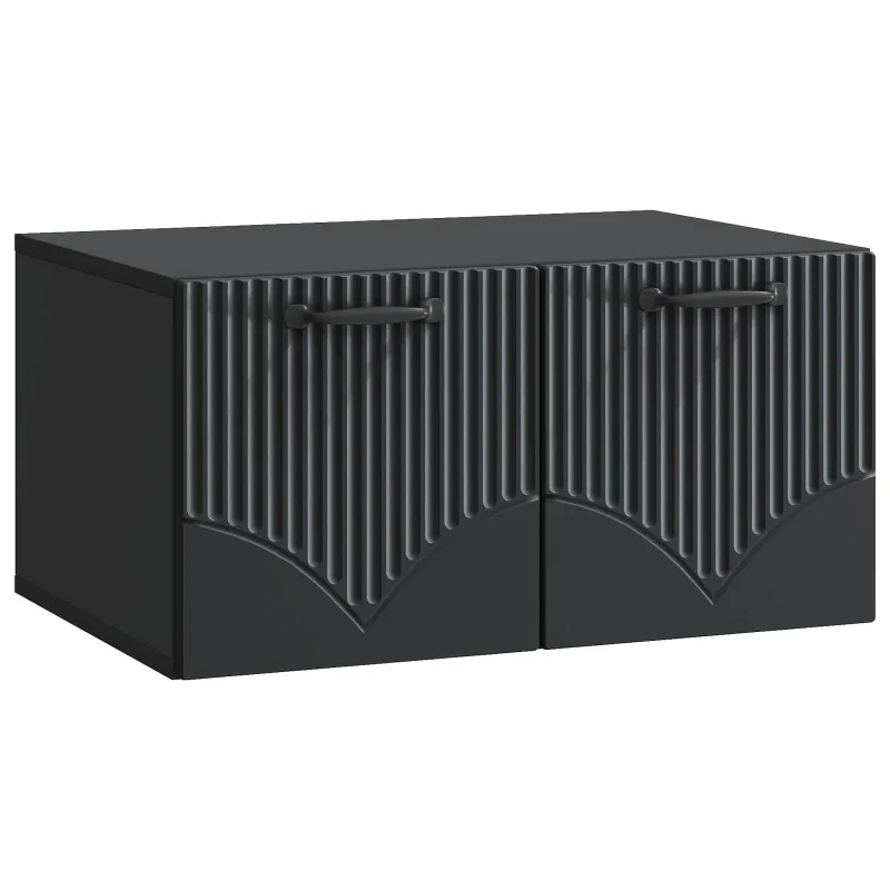 Sieninė TV spintelė Juoda 59,5 x 41 x 30 cm Apdirbta mediena